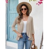 image:imageZeagoo Womens 2026 Summer 34 Sleeve Lightweight Cardigans Open Front Draped Ruffles Kimono CoverupsApricot