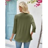 image:imageZeagoo Womens 2026 Summer 34 Sleeve Lightweight Cardigans Open Front Draped Ruffles Kimono CoverupsArmy Green