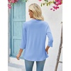 image:imageZeagoo Womens 2026 Summer 34 Sleeve Lightweight Cardigans Open Front Draped Ruffles Kimono CoverupsLight Blue