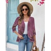 image:imageZeagoo Womens 2026 Summer 34 Sleeve Lightweight Cardigans Open Front Draped Ruffles Kimono CoverupsMz841