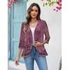 image:imageZeagoo Womens 2026 Summer 34 Sleeve Lightweight Cardigans Open Front Draped Ruffles Kimono CoverupsMz841