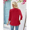 image:imageZeagoo Womens 2026 Summer 34 Sleeve Lightweight Cardigans Open Front Draped Ruffles Kimono CoverupsRed