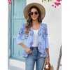 image:imageZeagoo Womens 2026 Summer 34 Sleeve Lightweight Cardigans Open Front Draped Ruffles Kimono CoverupsSf166
