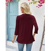 image:imageZeagoo Womens 2026 Summer 34 Sleeve Lightweight Cardigans Open Front Draped Ruffles Kimono CoverupsWine Red