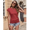 image:imageZeagoo Womens Cap Short Sleeve TShirts Ruched Crew Neck Trendy Fashion Tunic Blouse2red