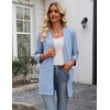 image:imageZeagoo Womens Casual Lightweight Cardigan 34 Sleeve Open Front Loose Thin Cardigans with PocketsBlue