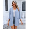 image:imageZeagoo Womens Casual Lightweight Cardigan 34 Sleeve Open Front Loose Thin Cardigans with PocketsBlue