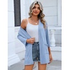 image:imageZeagoo Womens Casual Lightweight Cardigan 34 Sleeve Open Front Loose Thin Cardigans with PocketsBlue