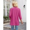 image:imageZeagoo Womens Casual Lightweight Cardigan 34 Sleeve Open Front Loose Thin Cardigans with PocketsRose Red