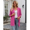 image:imageZeagoo Womens Casual Lightweight Cardigan 34 Sleeve Open Front Loose Thin Cardigans with PocketsRose Red