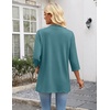 image:imageZeagoo Womens Casual Lightweight Cardigan 34 Sleeve Open Front Loose Thin Cardigans with PocketsTurquoise