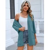 image:imageZeagoo Womens Casual Lightweight Cardigan 34 Sleeve Open Front Loose Thin Cardigans with PocketsTurquoise