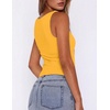 image:imageZeagoo Womens Double Lined Square Neck Tank Top Sleeveless Basic Crop Tops Trendy Going Out TopsYellow