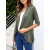 image:imageZeagoo Womens Open Front Cardigan 2026 Spring Summer Lightweight 34 Sleeve Draped Ruffles Cardigans S3XLArmy Green