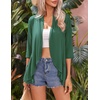 image:imageZeagoo Womens Open Front Cardigan 2026 Spring Summer Lightweight 34 Sleeve Draped Ruffles Cardigans S3XLDark Green