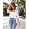 image:imageZeagoo Womens Open Front Cardigan 2026 Spring Summer Lightweight 34 Sleeve Draped Ruffles Cardigans S3XLFloral Blue