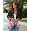 image:imageZeagoo Womens Open Front Cardigan 2026 Spring Summer Lightweight 34 Sleeve Draped Ruffles Cardigans S3XLFloral Pink