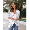 image:imageZeagoo Womens Open Front Cardigan 2026 Spring Summer Lightweight 34 Sleeve Draped Ruffles Cardigans S3XLFloral White