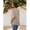 image:imageZeagoo Womens Open Front Cardigan 2026 Spring Summer Lightweight 34 Sleeve Draped Ruffles Cardigans S3XLKhaki
