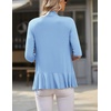 image:imageZeagoo Womens Open Front Cardigan 2026 Spring Summer Lightweight 34 Sleeve Draped Ruffles Cardigans S3XLLight Blue