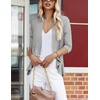 image:imageZeagoo Womens Open Front Cardigan 2026 Spring Summer Lightweight 34 Sleeve Draped Ruffles Cardigans S3XLLight Grey