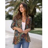 image:imageZeagoo Womens Open Front Cardigan 2026 Spring Summer Lightweight 34 Sleeve Draped Ruffles Cardigans S3XLMulticolor 721