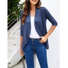 image:imageZeagoo Womens Open Front Cardigan 2026 Spring Summer Lightweight 34 Sleeve Draped Ruffles Cardigans S3XLNavy Blue