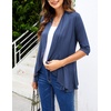 image:imageZeagoo Womens Open Front Cardigan 2026 Spring Summer Lightweight 34 Sleeve Draped Ruffles Cardigans S3XLNavy Blue