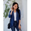 image:imageZeagoo Womens Open Front Cardigan 2026 Spring Summer Lightweight 34 Sleeve Draped Ruffles Cardigans S3XLNavy Blue