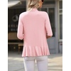 image:imageZeagoo Womens Open Front Cardigan 2026 Spring Summer Lightweight 34 Sleeve Draped Ruffles Cardigans S3XLPink
