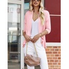 image:imageZeagoo Womens Open Front Cardigan 2026 Spring Summer Lightweight 34 Sleeve Draped Ruffles Cardigans S3XLPink