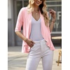 image:imageZeagoo Womens Open Front Cardigan 2026 Spring Summer Lightweight 34 Sleeve Draped Ruffles Cardigans S3XLPink