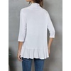 image:imageZeagoo Womens Open Front Cardigan 2026 Spring Summer Lightweight 34 Sleeve Draped Ruffles Cardigans S3XLWhite