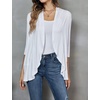 image:imageZeagoo Womens Open Front Cardigan 2026 Spring Summer Lightweight 34 Sleeve Draped Ruffles Cardigans S3XLWhite
