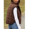 image:imageZeagoo Womens Puffer Vest Ladies Sleeveless Zip Up Outerwear Warm Puffer Lightweight Down all Winter Jackets Coats 2025Chocolate Brown
