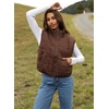 image:imageZeagoo Womens Puffer Vest Ladies Sleeveless Zip Up Outerwear Warm Puffer Lightweight Down all Winter Jackets Coats 2025Chocolate Brown