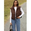 image:imageZeagoo Womens Puffer Vest Ladies Sleeveless Zip Up Outerwear Warm Puffer Lightweight Down all Winter Jackets Coats 2025Chocolate Brown