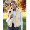 image:imageZeagoo Womens Puffer Vest Ladies Sleeveless Zip Up Outerwear Warm Puffer Lightweight Down all Winter Jackets Coats 2025Light Khaki