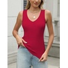 image:imageZeagoo Womens Ribbed Tank Tops 2026 V Neck Slim Fit Knit Sleeveless Shirts Casual Basic TeeDark Red