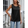 image:imageZeagoo Womens Satin Tank Top Pleated Sleeveless Blouse Dressy Casual Tops Crewneck Silk Shirts Business Summer ClothesAblack