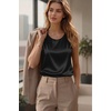 image:imageZeagoo Womens Satin Tank Top Pleated Sleeveless Blouse Dressy Casual Tops Crewneck Silk Shirts Business Summer ClothesAblack