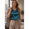 image:imageZeagoo Womens Satin Tank Top Pleated Sleeveless Blouse Dressy Casual Tops Crewneck Silk Shirts Business Summer ClothesBlue Green