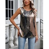 image:imageZeagoo Womens Satin Tank Top Pleated Sleeveless Blouse Dressy Casual Tops Crewneck Silk Shirts Business Summer ClothesCx278