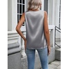 image:imageZeagoo Womens Satin Tank Top Pleated Sleeveless Blouse Dressy Casual Tops Crewneck Silk Shirts Business Summer ClothesGray