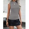 image:imageZeagoo Womens Sleeveless Mock Turtleneck Tank Tops Slim Fit Stretch Ribbed Tops Casual Basic Layering Shirts 2026Atw454 Stripe Black White
