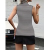 image:imageZeagoo Womens Sleeveless Mock Turtleneck Tank Tops Slim Fit Stretch Ribbed Tops Casual Basic Layering Shirts 2026Atw454 Stripe Black White