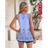 image:imageZeagoo Womens Summer Tank Tops 2026 Pleated Square Neck Loose Fit Casual Flowy Tunic Sleeveless ShirtsSf166