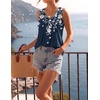 image:imageZeagoo Womens Tank Tops 2026 Sleeveless Pleated V Neck Loose Fit Summer Clothes Flowy Boho ShirtsFloral Sf103