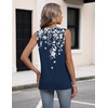 image:imageZeagoo Womens Tank Tops 2026 Sleeveless Pleated V Neck Loose Fit Summer Clothes Flowy Boho ShirtsFloral Sf103