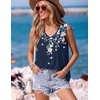image:imageZeagoo Womens Tank Tops 2026 Sleeveless Pleated V Neck Loose Fit Summer Clothes Flowy Boho ShirtsFloral Sf103
